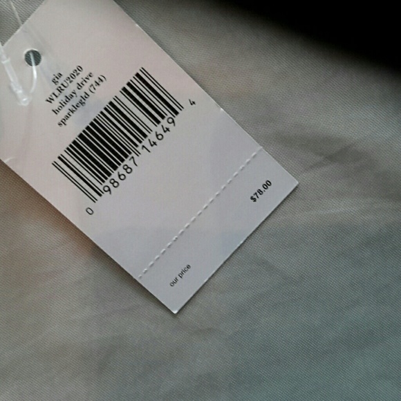 Kate Spade pouch"live colorfully" gold sparkle NWT - Picture 4 of 4